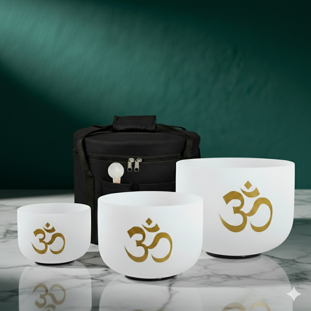 Quartz Singing Bowls set of 7 - Om 🕉
