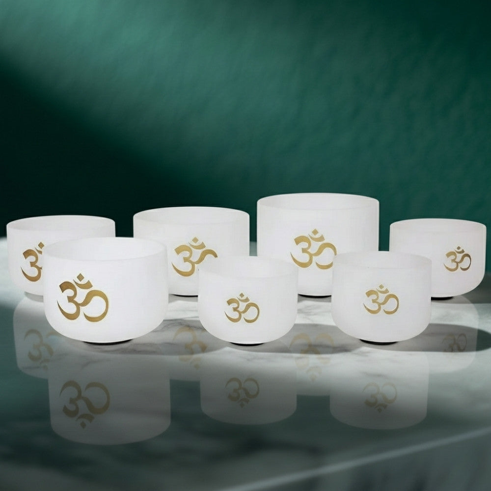 Quartz Singing Bowls set of 7 - Om 🕉